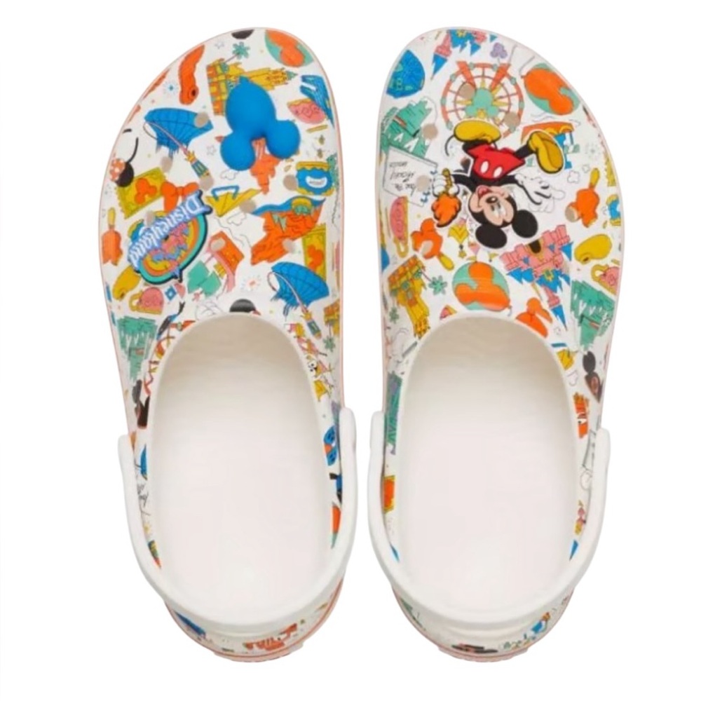 CROCS Disney Mickey Mouse White Multicolor Graphic Clogs